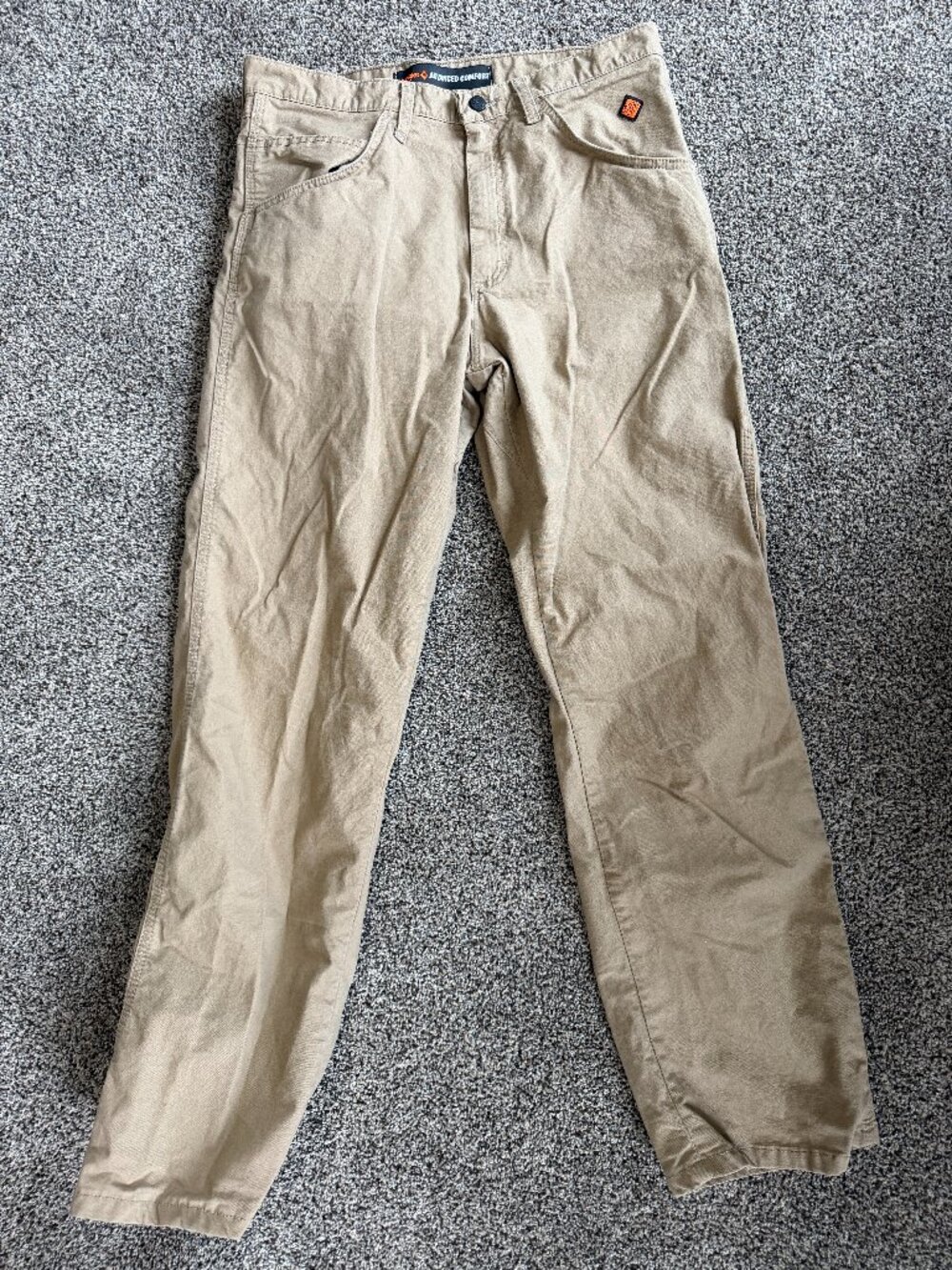 Wrangler FR Advanced Comfort Work Pants 33x32 Khaki CAT 2